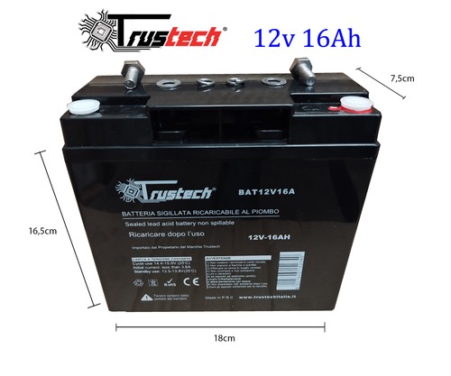 Batteria 12v 16ah - 16ah, al