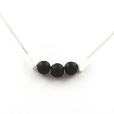 Collana Perle Onice Nero Opaco