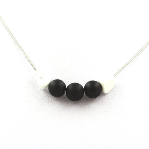 Collana perle onice nero - onice, opaco