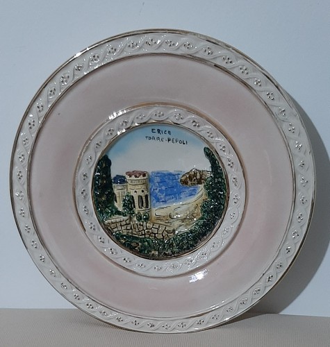 Piatto ceramica erice torre - ceramica,