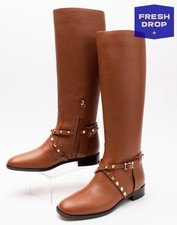 Stivali al ginocchio in pelle Valentino Garavani prezzo consigliato €1455 US8,5 UK5,5 EU38,5 Rockstuds