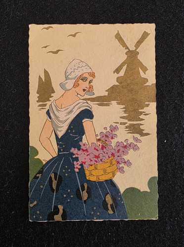 Cartolina viaggiata donna - viaggiata,
