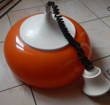 LAMPADARIO ANNI 70 MODERNARIATO DESIGN ITALIANO ARANCIONE ALLUMINIO E PLASTICA