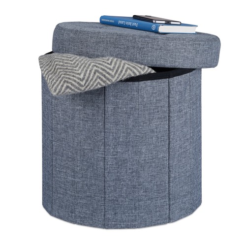 Pouf con contenitore sgabello - pouf,