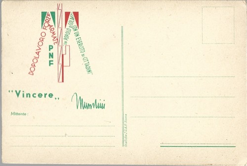 Cartolina postale vincere - cartolina, "vincere"