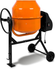 140L Betoniera Elettrica Mobile (550W Motore Miscelatore,Cilindro e Ingranaggio 