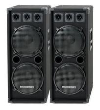 Coppia 2x 12" (30cm) DJ PA Colonne Altoparlanti Disco Stand Casse Subwoofer 2000W