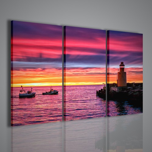 Quadri moderni sunset bright - moderni,