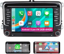 Autoradio per VW Golf 5 6 Plus Polo Passat Tiguan Seat. Android 13 7" 2G+64GB