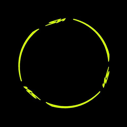 Adesivi cerchi giallo fluo - cerchi,