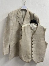 Carlo Pignatelli Completo Blazer e Gilet Tg. 52 (XL) Made in Italy, beige