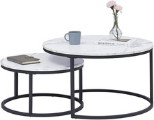 Set Di 2 Tavolini Rotondi Ad