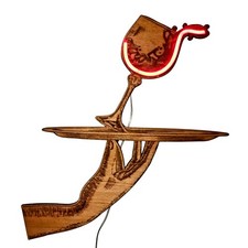 Insegna luminosa bar in legno