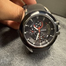 Orologio GUESS WATERPRO U10575G1 Quadrante Nero 45mm Cronografo Giorno/Data NUOVO Batteria