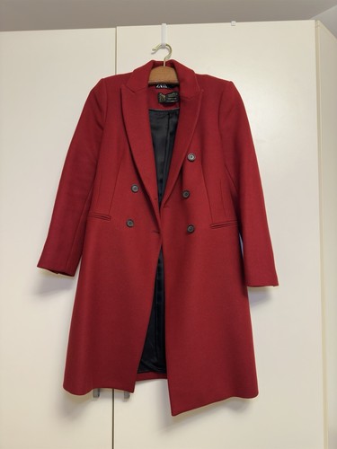 Cappotto rosso zara tessuto - cappotto, (tessuto