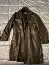 Cappotto lungo vera pelle nera Dallas tg 46