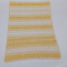 COPERTINA  GIALLO SFUMATO CARROZZINA CULLA PURA LANA FATTO A MANO ALL'UNCINETTO