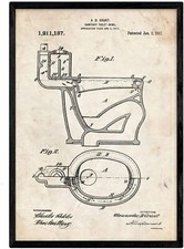 Poster Vintage Stampe Artistiche Progetti brevetti Water gabinetto 
