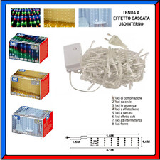 Tenda Luminosa di Natale Natalizia 192 Luci Led da Interno Effetto Cascata 3,1M