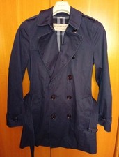 Burberry Trench Coat Britton Check Blu Taglia M 46 Giacca Giubbotto 