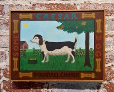 Barbara Chipman Moment -caesar The Jack Russel Cane -naive Pittura a Olio