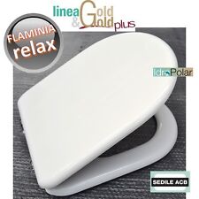 NUOVO SEDILE COPERCHIO WC RELAX FLAMINIA ACB ERCOS GOLD ANIMA IN LEGNO ITALY