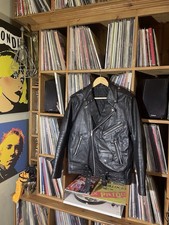 Giacca uomo vera pelle nera media ottime condizioni