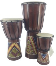 Set 3 tamburi 40 30 20 cm bambini Djembe set tamburi bongo drum legno