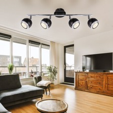 Lampada Da Soffitto Lampada Da Soggiorno Regolabile A Sfere Nere L 55 Cm