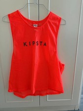 Set 10 pettorine calcio adulti n. 5 arancio n. 5 giallo fluo kipsta