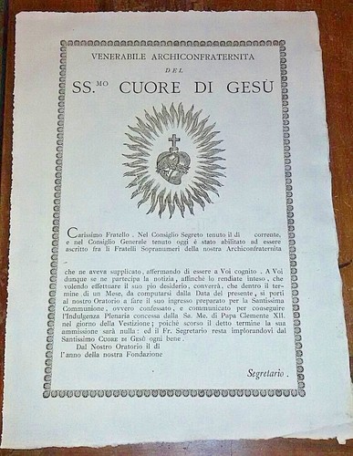 Iscrizione confraternita sacro - confraternita,