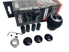 POMELLO CAMBIO AUTO UNIVERSALE INNESTO NORMALE CON ADESIVI MARCE NERO IN PELLE