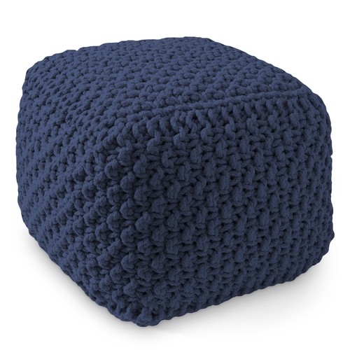 Open box square cotton pouf - box,