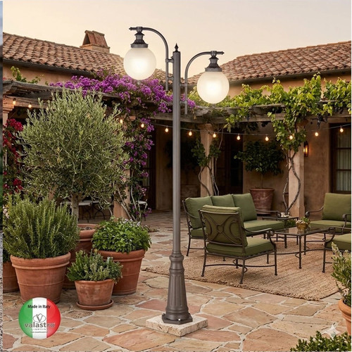 Lampione alluminio con - , sfere