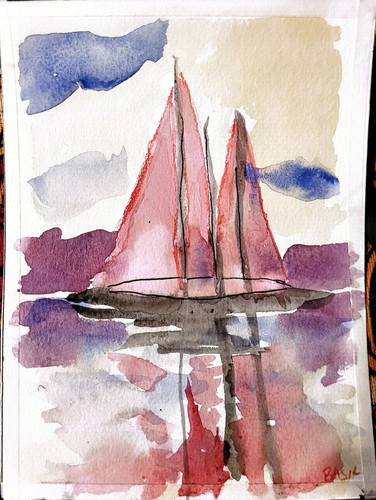 Barca vela astratto - barca, a
