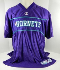 2000-01 Charlotte Hornets Jamal Mashburn #24 Gioco Usato Viola Caldo Up Maglia 4