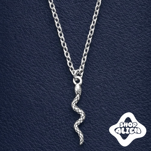 Collana uomo serpente argento