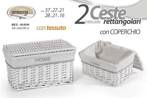 Set ceste vimini tessuto - set,