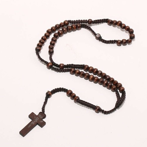 Collana rosario legno uomo - in,
