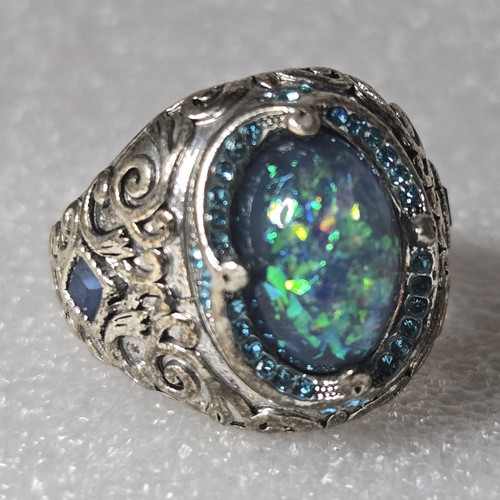 Anello cristallo opale ovale