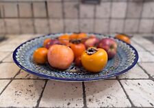 Grande Ciotola Uzbek Vintage Artigianale Dipinta a Mano 41 cm Ceramica Orientale