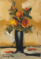 dipinto a olio vaso di fiori