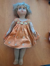 BAMBOLA  ANTICA PRESUMIBILMENTE INGLESE MIS.H.50 ABITO ORIG.IN PANNO VEDI FOTO