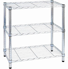 S1775001 Scaffale Cromato Tre Piani, Argento, 60 X 35 X 90 Cm