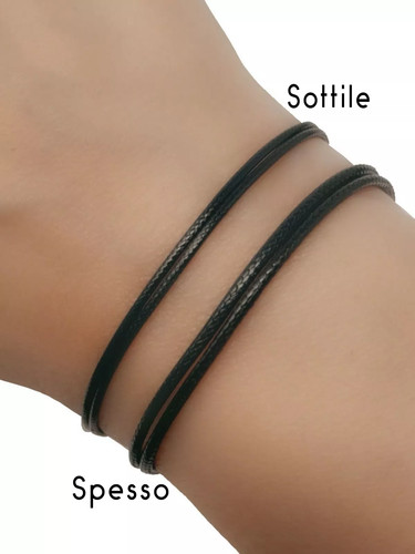 Bracciale nero corda - nero,