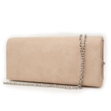 Pochette beige scamosciata
