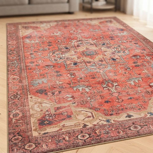 Tappeto cotone rosso terra - cotone,