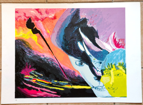 Litografia colori originale - litografia,