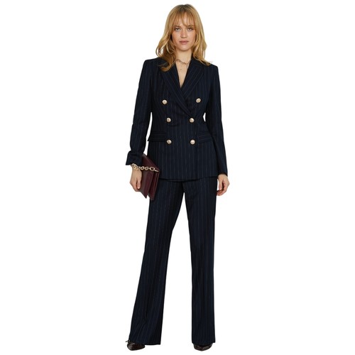 Relish pantalone blu gessato - , a