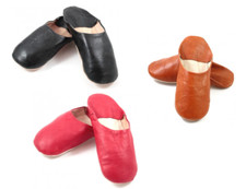 Babouche en cuir bout rond